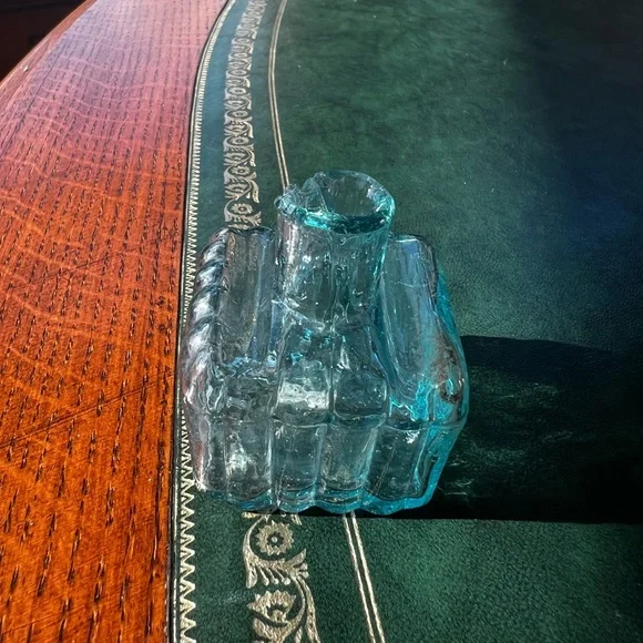 Antique Vintage Victorian British Glass Inkwell - Picture 7 of 7